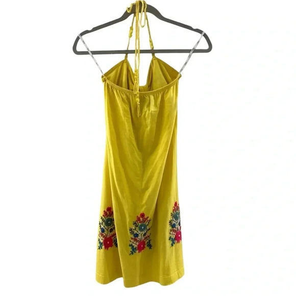 VaVa Flower Embroidered Yellow Dress Size XS. Worn as Halter or Strapless - Picture 4 of 7